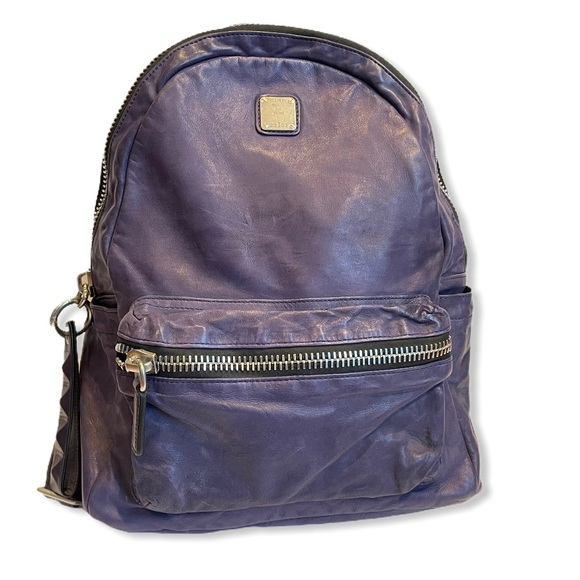 MCM Handbags - Gorgeous Authentic MCM Tumbler Backpack Blue Lamb Leather Distressed